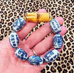 Chinoiserie Vintage Bead Bamboo Bracelet - Chinoiserie jewelry