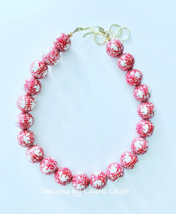 Red Chinoiserie Double Happiness Necklace - Chinoiserie jewelry