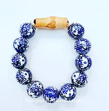 Load image into Gallery viewer, Chinoiserie Bamboo Double Happiness Bracelet - Chinoiserie jewelry