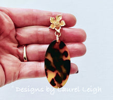 Load image into Gallery viewer, Tortoise Shell &amp; Dogwood Blossom Statement Earrings - 3 Styles - Designs by Laurel Leigh