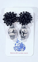 Load image into Gallery viewer, Black Chinoiserie Ginger Jar Earrings - Chinoiserie jewelry