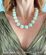 Load image into Gallery viewer, Chunky Faux Pearl &amp; Gold Accent Necklace - Ginger jar