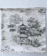 Load image into Gallery viewer, Chinoiserie Pagoda Motif Pillow Cover Set (2) - Griege &amp; Off-White - Ginger jar