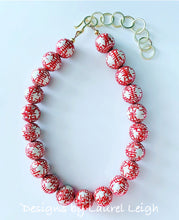 Load image into Gallery viewer, Chinoiserie Double Happiness Statement Necklace - Red - Ginger jar