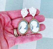 Load image into Gallery viewer, Wedgwood Blue &amp; White Cameo Earrings - 6 Styles - Ginger jar