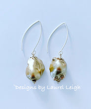 Load image into Gallery viewer, Gold Baroque Pearl Drop Earrings - Ginger jar