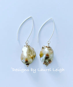 Gold Baroque Pearl Drop Earrings - Ginger jar