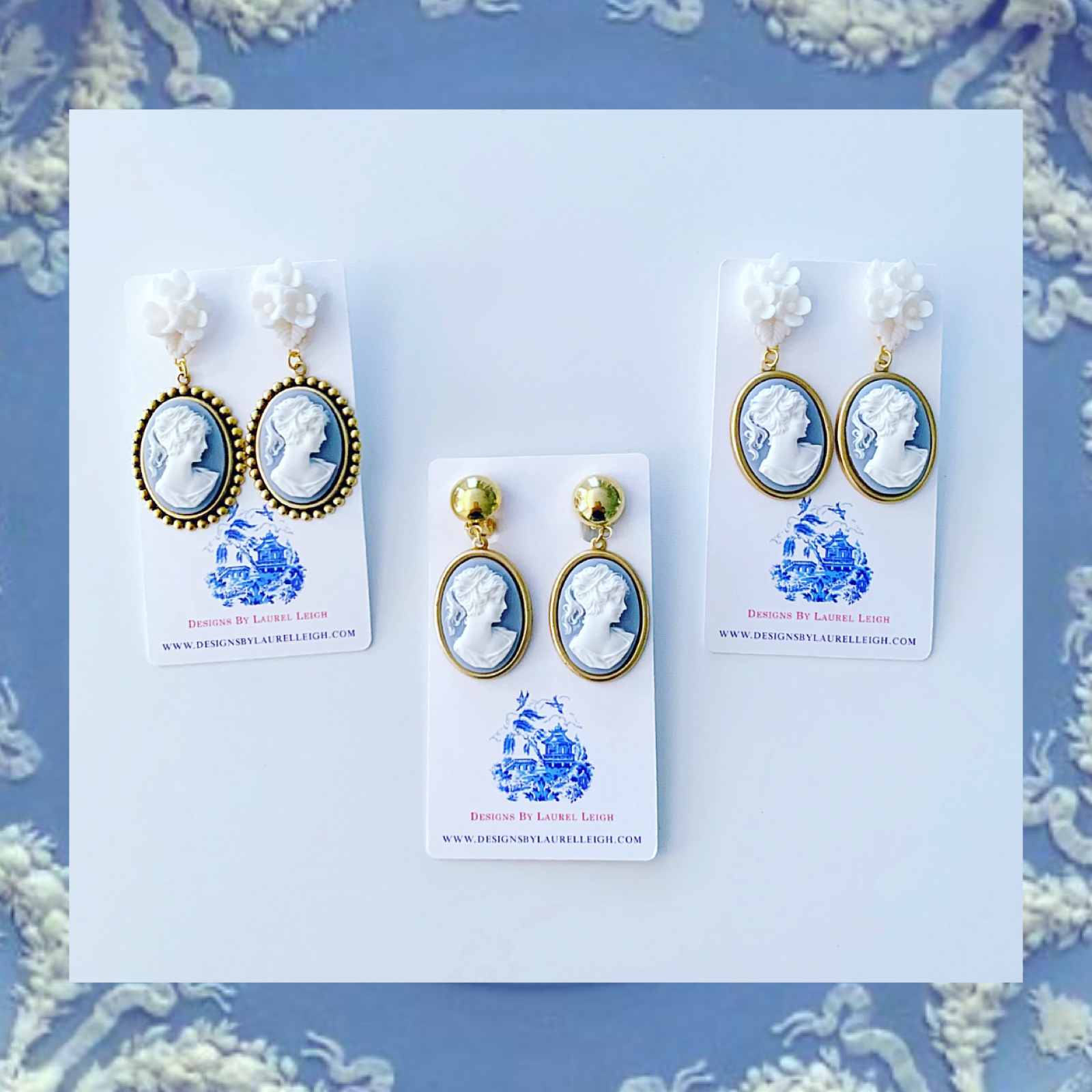 Wedgwood cameo earrings deals