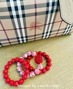 Chinoiserie Red Peony & Cinnabar Bracelet - Chinoiserie jewelry
