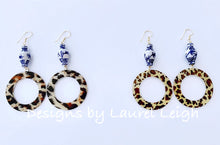 Load image into Gallery viewer, Chinoiserie Ginger Jar Animal Print Acrylic Hoops - 4 Styles - Ginger jar