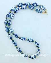 Load image into Gallery viewer, Blue and White Chinoiserie Ginger Jar Statement Necklace - Designs by Laurel Leigh