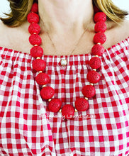 Load image into Gallery viewer, Chinoiserie Red Cinnabar Statement Necklace - Chinoiserie jewelry