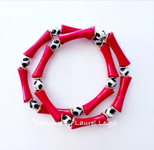 Load image into Gallery viewer, Red Black White Acrylic Bamboo Bracelet - Chinoiserie jewelry