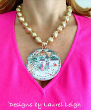 Load image into Gallery viewer, Chinoiserie Chic Pendant Necklace - Gold Baroque Pearls - Ginger jar