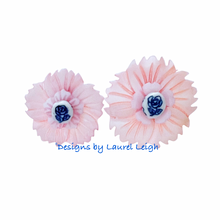 Load image into Gallery viewer, Blue, White &amp; Pink Petite Fleur Pearl Studs - Chinoiserie jewelry