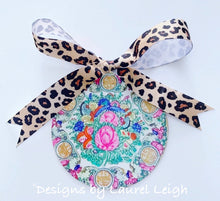 Load image into Gallery viewer, Chinoiserie Christmas Ornament- 4” Rose Medallion Plate Pattern - Pick Ribbon - Ginger jar