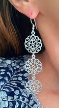 Load image into Gallery viewer, Daisy Drop Statement Earrings - Silver - 2 Styles - Ginger jar